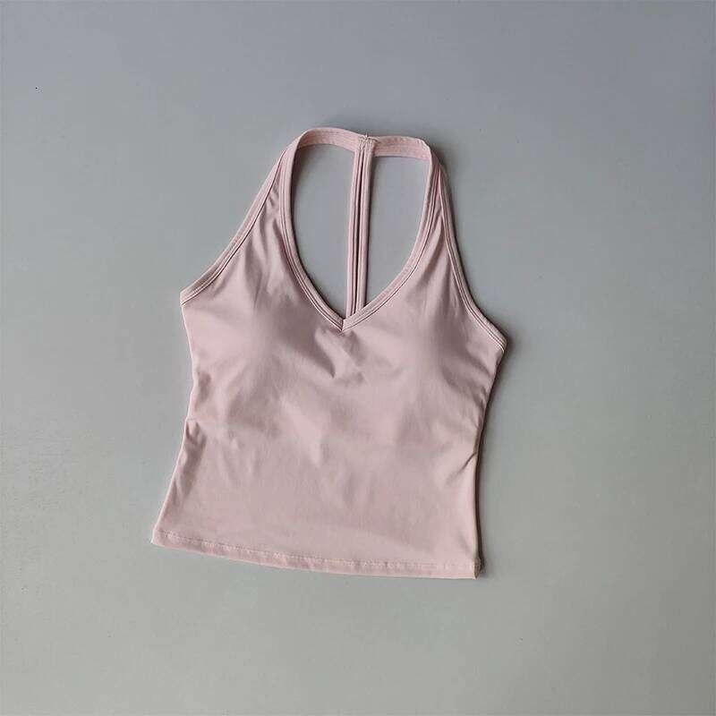 Sports Underwear V-neck Summer Neck Halter Beautiful Yoga Suit Vest Gathering Outside Wearing Running Gym Fitness Bra 26Y0224
