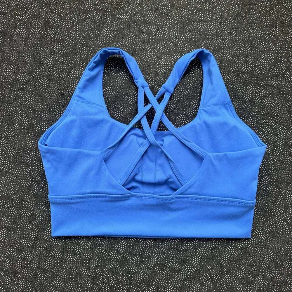 Solid Color Tight Butter Athletic Women Fitness Bra Cross Yoga Underwear Gym Sport Top Hollow Push Up Chest Pad 26Y0224