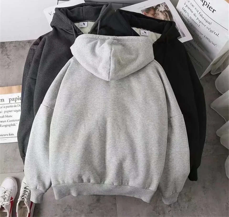 Mardi Hefxessdr Eleant Women Chic Hoodies Fashion Autumn Winter Fleece Lon Sleeve Solid Color Hooded Top Casual Office Lady Zipper Sweatshirts