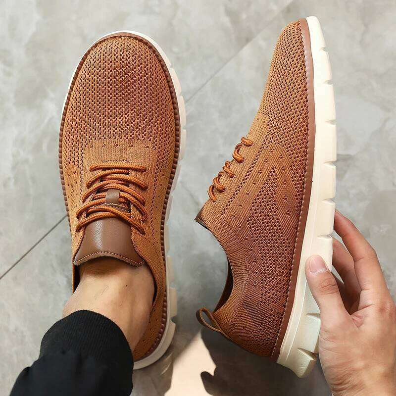 Ultra-Light Casual Knitted for Breathable Slip-Resistant Sneakers 2025 Flexible Soft Sole Trendy Comfortable Shoes Men