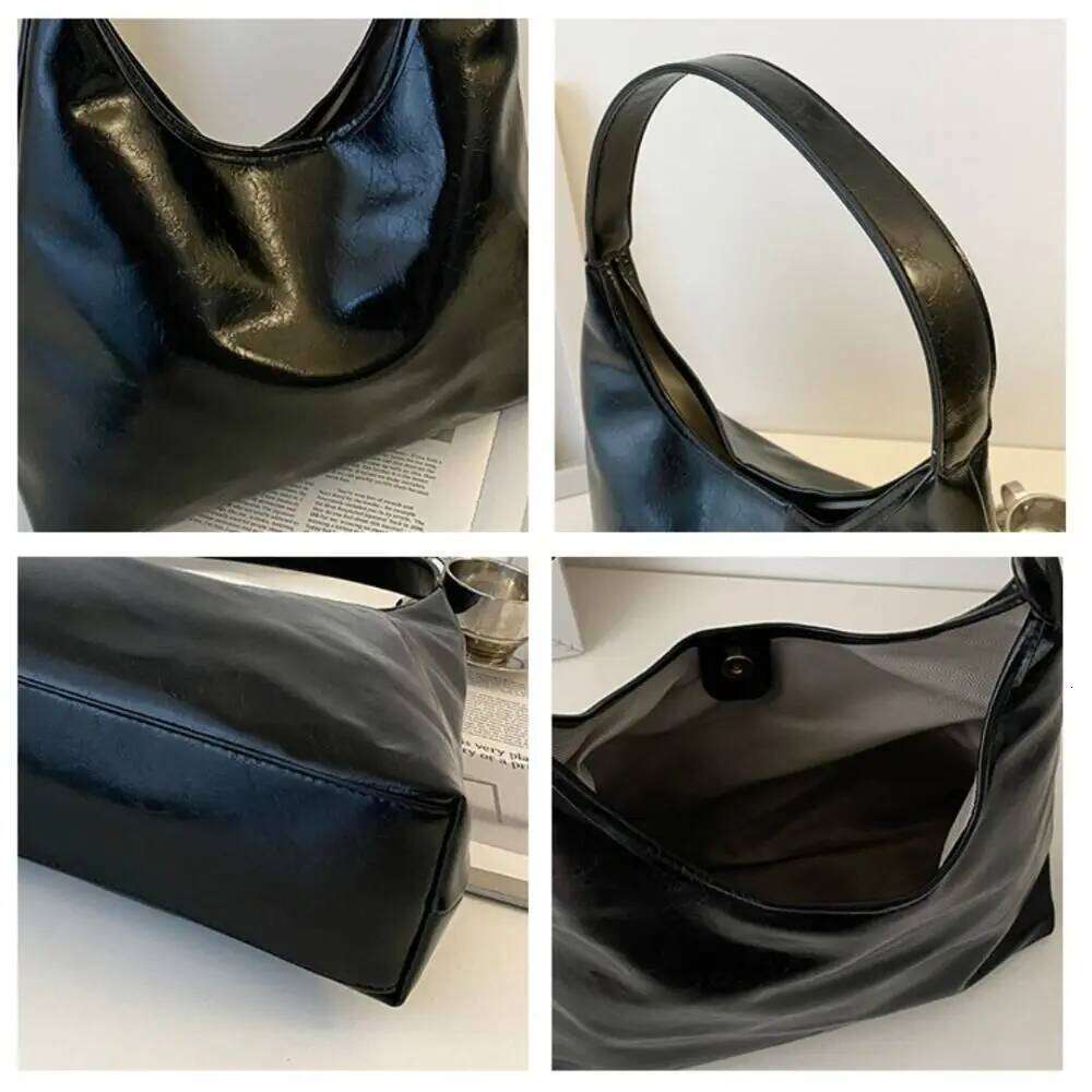 Casual Wine Red korean Style Large Capacity Underarm Vintage Single Shoulder Tote Bag Commute Z260224