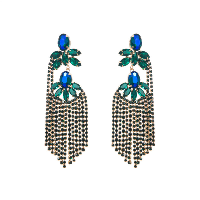 Dangle Chandelier CUIER Dazzling17CM Rhinestones SS28 Long Tassel Clip on Earring for Women Jewelry Crystal AB Big Size Accessories for Drag Queen 231