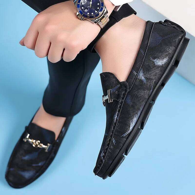 MAEDEF New Fashion 2024 Casual Shoes Anti-slip Luxury Brand Print Soft Breathable High Quality Loafers for Men Size 38-48