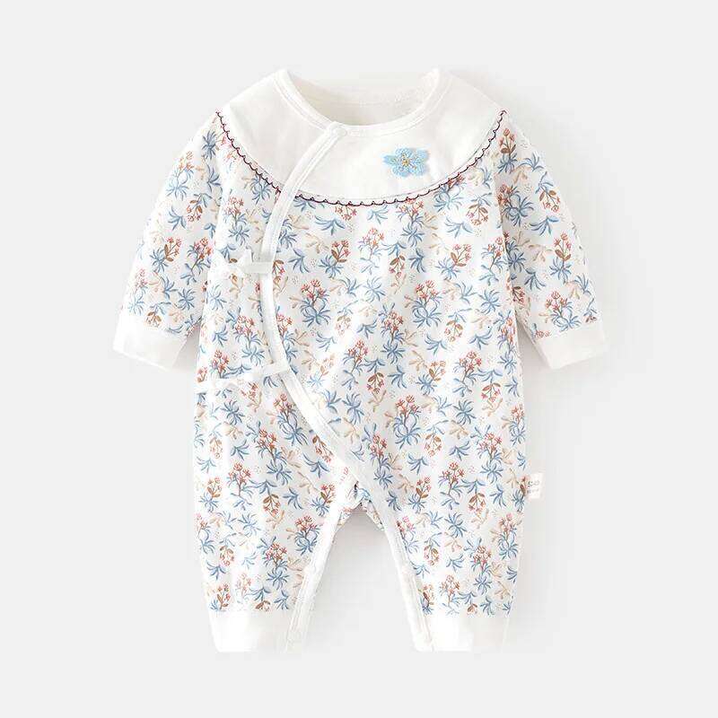 Spring and Autumn Cute Infant Newborn Romper Baby Boy Girl Floral Pattern Cotton Jumpsuit 26H0224