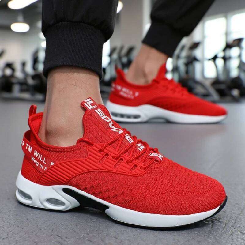 Hot Sale Men's Running Shoes Breathable Knit Casual Fashion Lace Up Sneakers for Men Outdoor Walking Training Footwear