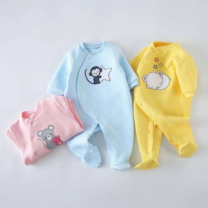 Baby cotton rompers clothes long sleeve Unisex pyjamas newborn baby girl boy footed overalls jumpsuit outfit 26Y0224