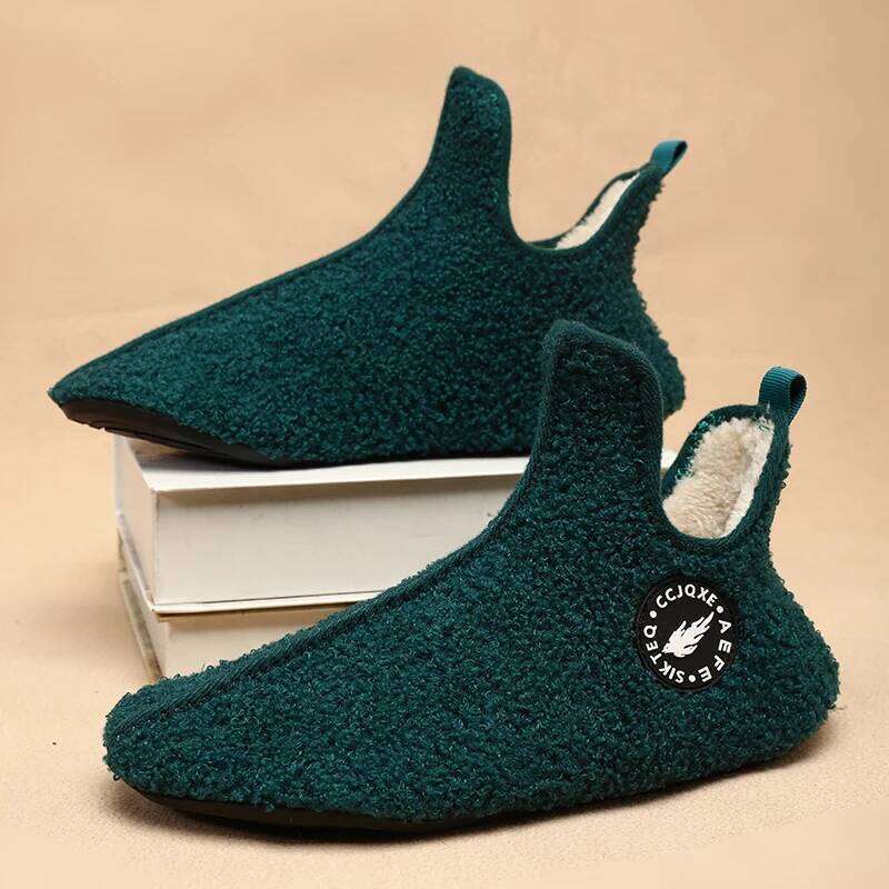 Men Couples Slippers Men's Boots Sports Soft Plush Warm Women's Thin Bottom Unisex Home Cotton Shoes