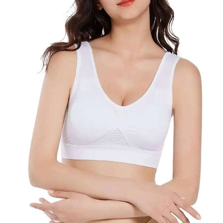 Seamless Mesh Women Sports Bras Fitness Gym Running Underwear Shockproof Wireless 6XL Plus Size Crop Top Breathable Yoga Bra 26Y0224