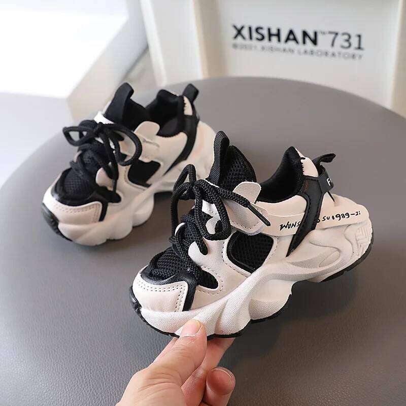 Spring Autumn Kids Sport Mesh Breathable Boys Sneakers Student Girls Shoes Non-slip 26W0224