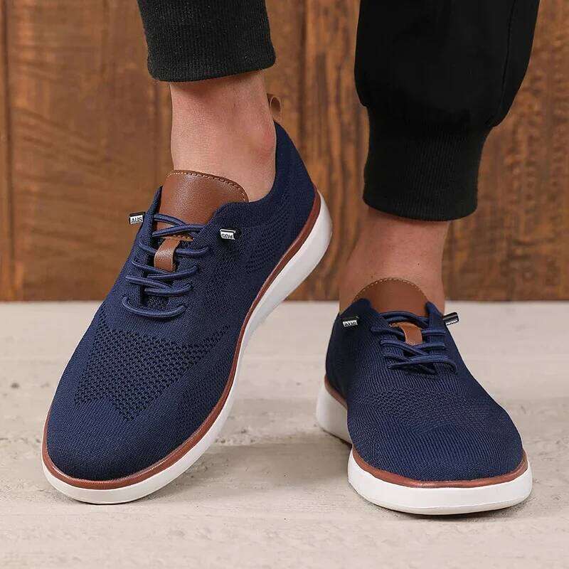Summer Men's Fashionable Knitted Casual Design Mesh Shoes Street Trend Versatile Fashion Outdoor Activity Sneakers