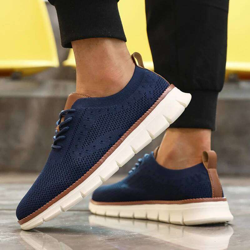 Ultra-Light Casual Knitted for Breathable Slip-Resistant Sneakers 2025 Flexible Soft Sole Trendy Comfortable Shoes Men