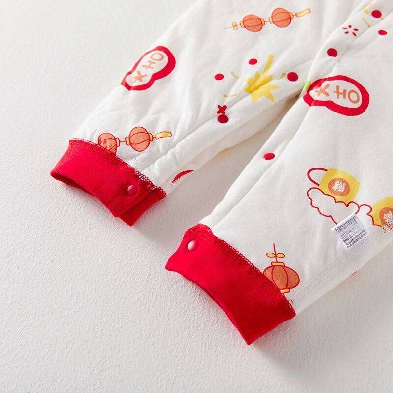 Unisex Newborn Winter Light Cotton Jumpsuit Cute Balloon & Lantern Print Bodysuit Medium-Thick Warm Seamless Romper for Baby 26Y0224