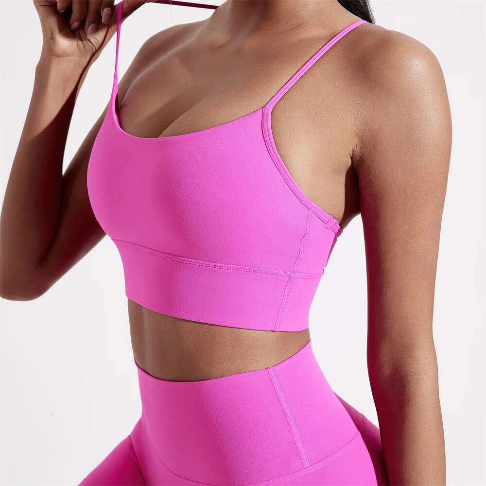 Solid Color Y Shape Line Women Fitness Sport Bra Top Soft Tight Comprehensive Training Jogging Gym Yoga Underwear With Chest Pad 26Y0224