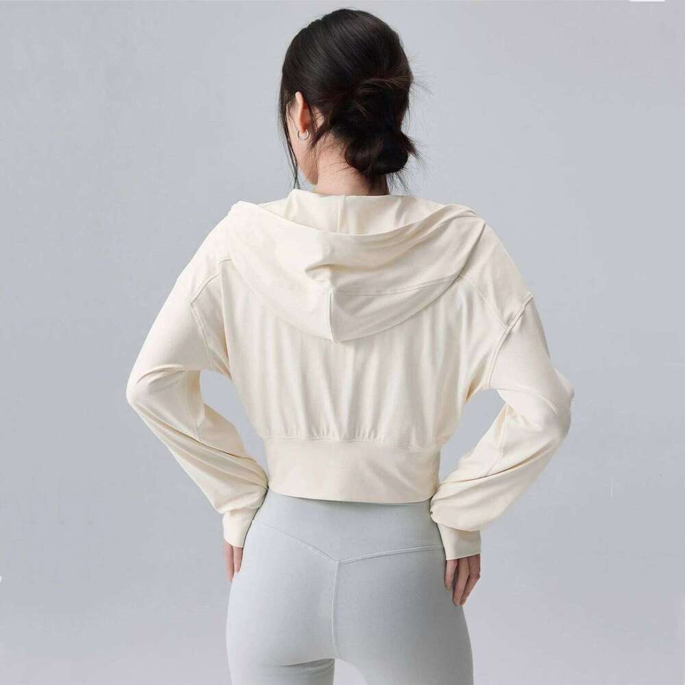 Women's Quick-Dry Loose Hooded Fitness Coat Long Sleeve Sports for Running Yoga Training Tight Shirt Sport Jacke 26Y0224