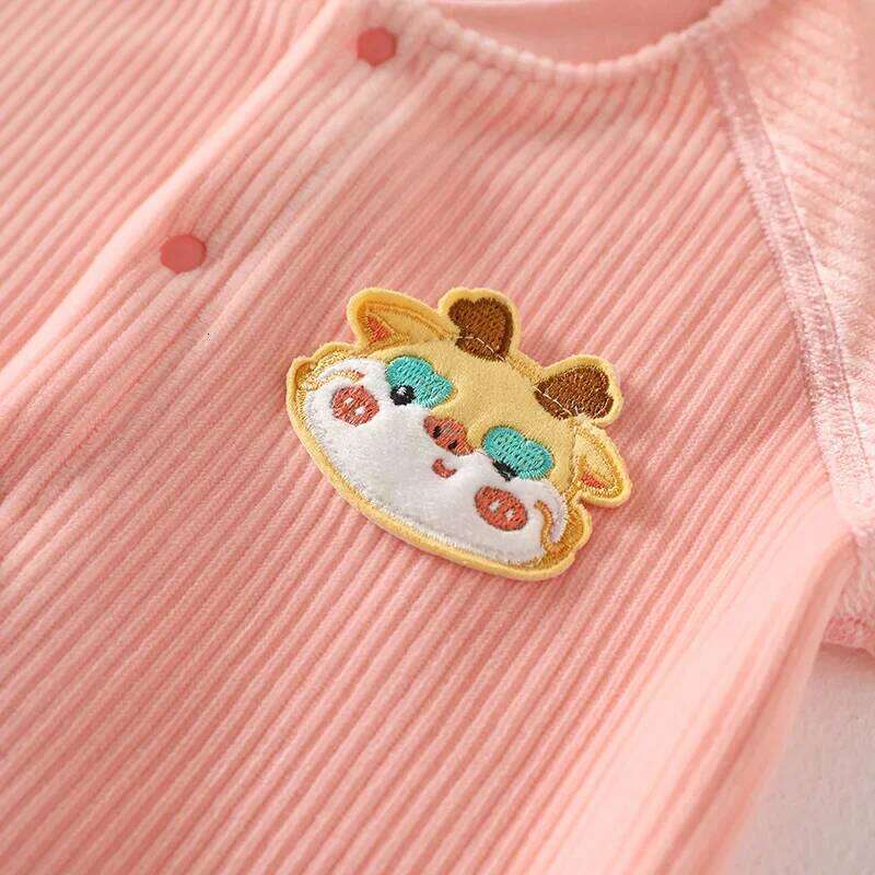 Winter Baby Jumpsuit Sleeves and Long Pants Warm Double-faced Fleece Design for Boys Girls Bodysuit 26Y0224