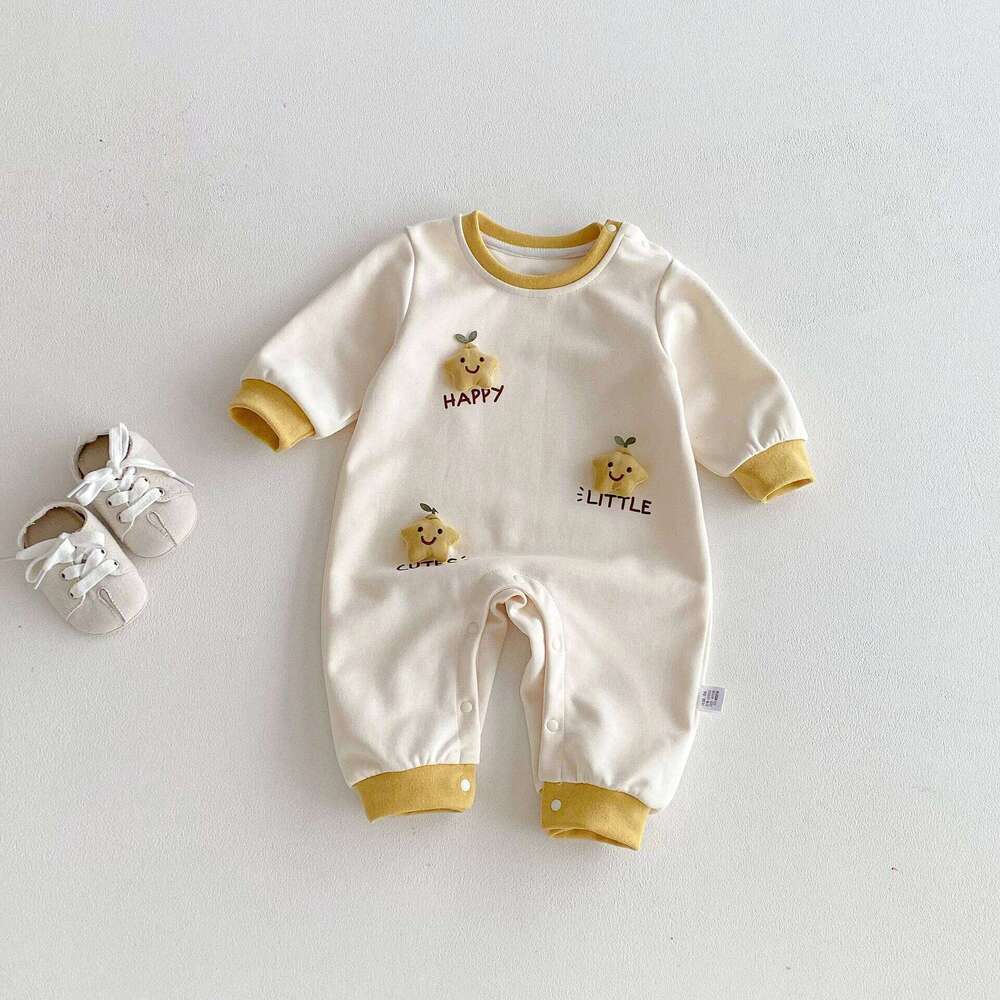 Clothing 0-2Y Newborn Long Sleeve Onesie 2026 Baby Girls Boys Romper Spring Infant 3D Star Decor Color Block Soft Bodysuit 26H0224