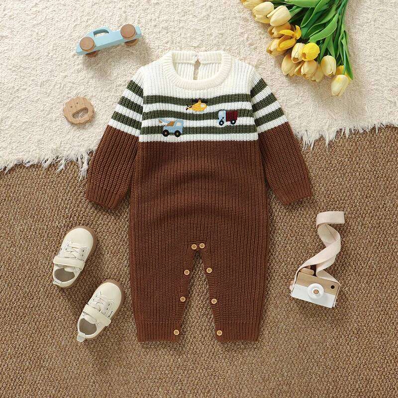 Infant Baby Rompers Clothes 0-18m Winter Warm Knitted Newborn Boys Girls Jumpsuits Playsuits s Infantil Toddler Outfits 26H0224