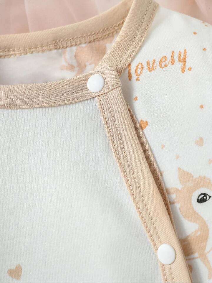 4Pcs Baby Girls Long Sleeve All Seasons Deer Open Stitch pastorale Jumpsuit+Bib+Gloves+Hat 26Y0224