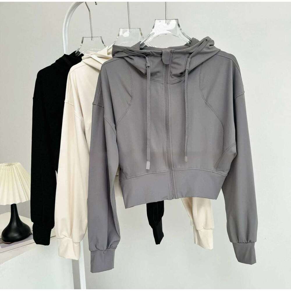 Women's Quick-Dry Loose Hooded Fitness Coat Long Sleeve Sports for Running Yoga Training Tight Shirt Sport Jacke 26Y0224