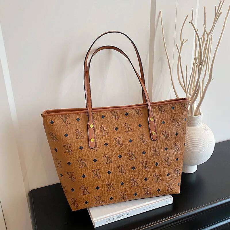 2025 Women's Vintage Tote Bag, Casual Genuine Leather Multi-way Underarm Shoulder Purse, Quilted Large Capacity Handbag for Work Z260224