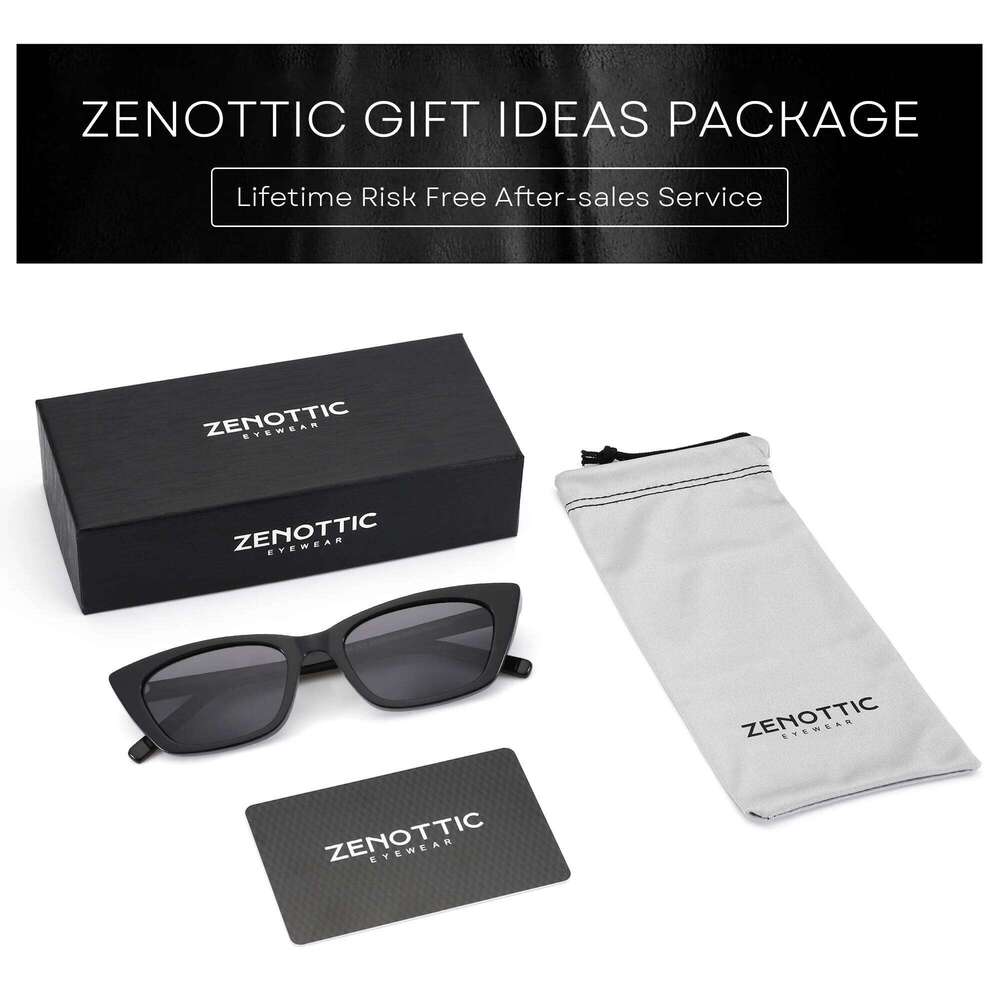 ZENOTTIC Small Cateye Polarized Sunglasses Women Fashion Shades UV Protection Handmade Acetate Sun Glasses Trendy 26W0224