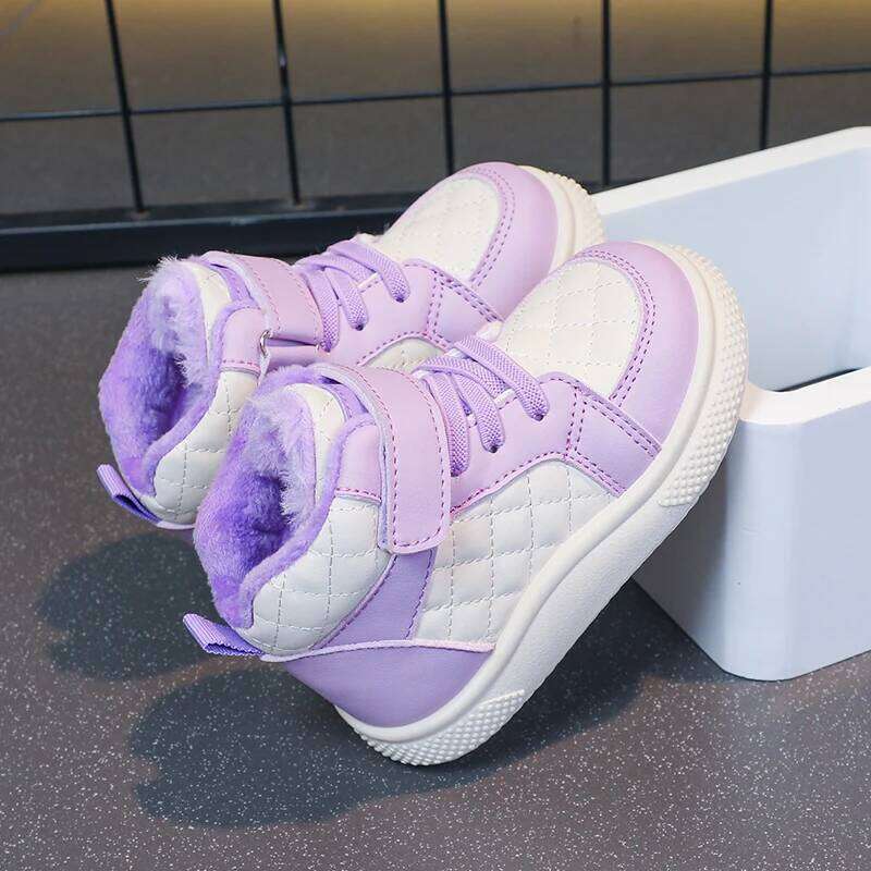 fleece lined boys girls warm kids for winter running sports and basketball shoes 26W0224