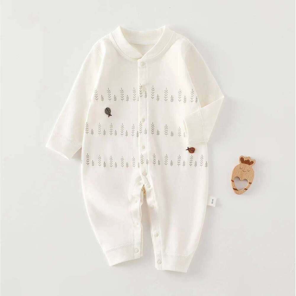 Infant Long-Sleeved Romper Spring/Autumn Pure Cotton Garment Newborn Bodysuit Unisex Baby All-Season Crawling Suit 26H0224