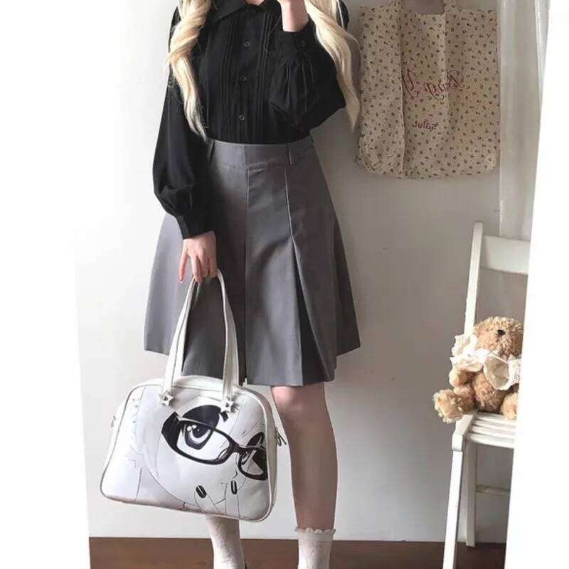 2025 New Japanese Anime Y2k Handbag Large Capacity Student Tote PU Jk Uniform Harajuku Shoulder Casual Bags For Women Z260224