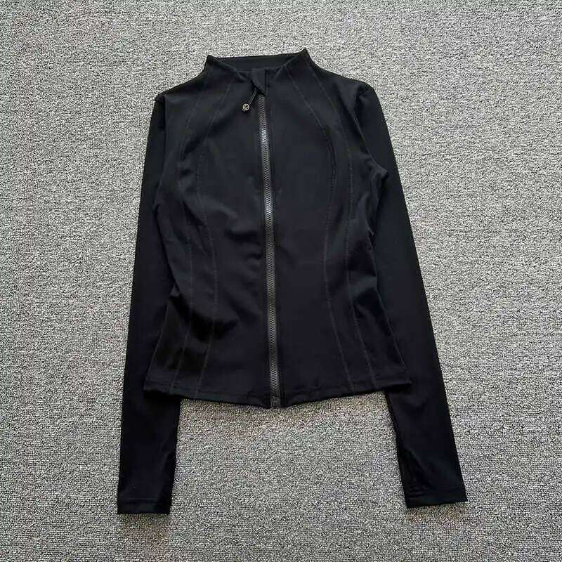 Stand collar zipper sports women's yoga suit long sleeve running slim Pilates fitness top autumn 26Y0224