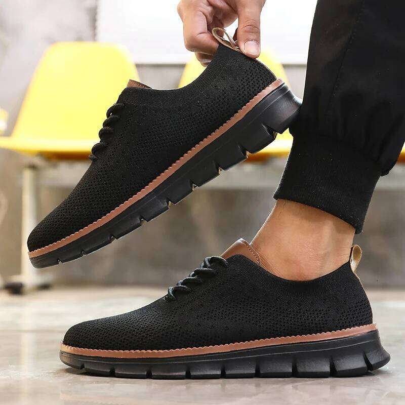 Ultra-Light Casual Knitted for Breathable Slip-Resistant Sneakers 2025 Flexible Soft Sole Trendy Comfortable Shoes Men