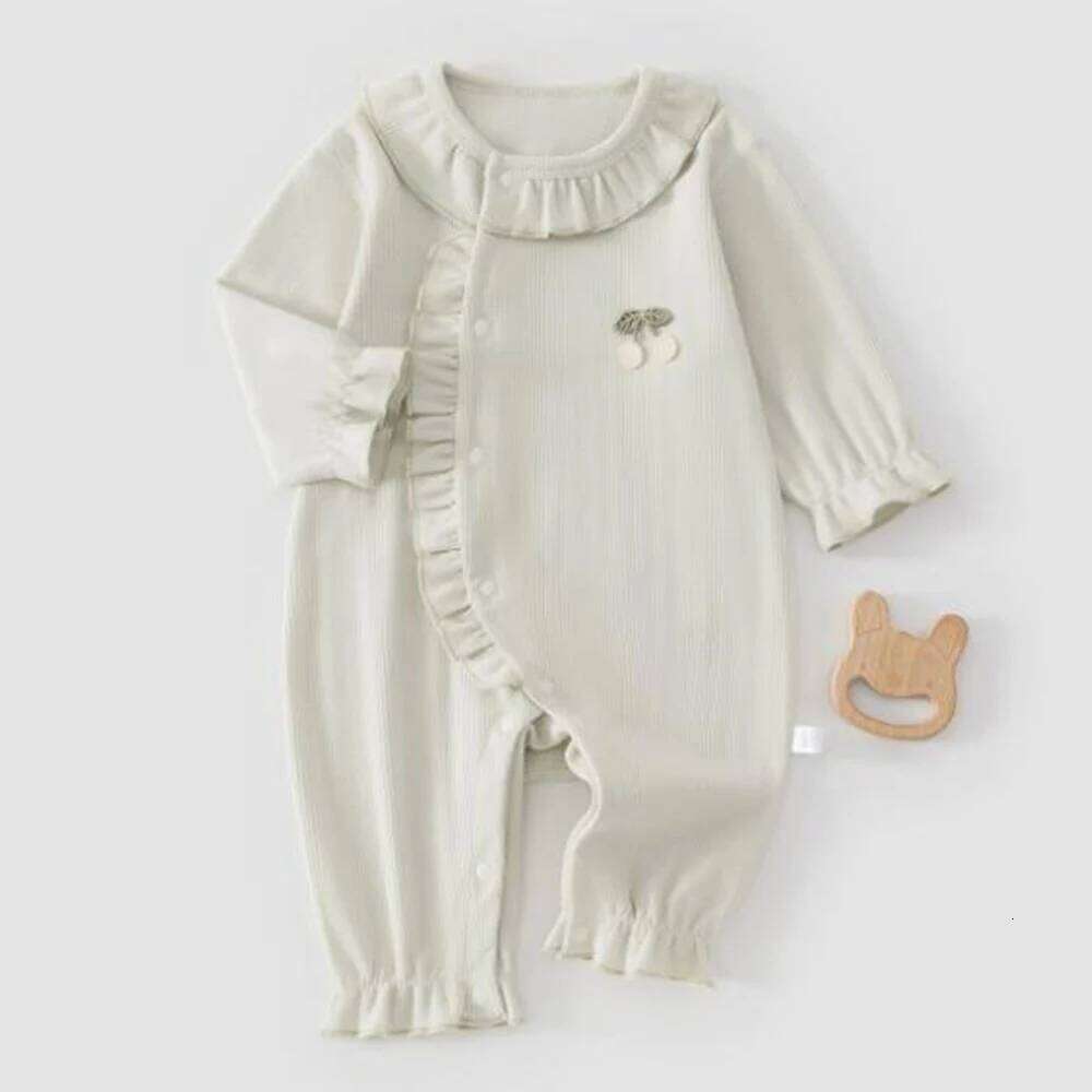 Clothes For Newborn Girls 100% Combed Cotton Ruffles Spring Autumn Princess 1st Birthday Infant Jumpsuits Baby Romper 26H0224