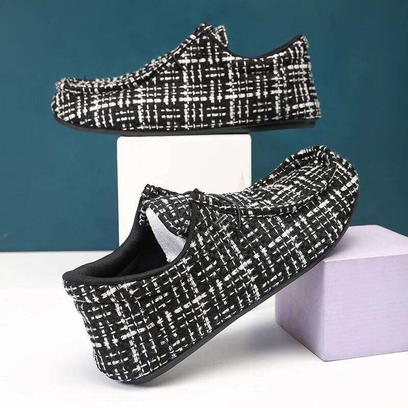 Man's Sneakers Canvas Casual Comfort Loafers for Men Lightweight Driving Walking Male Lazy Flat Shoes