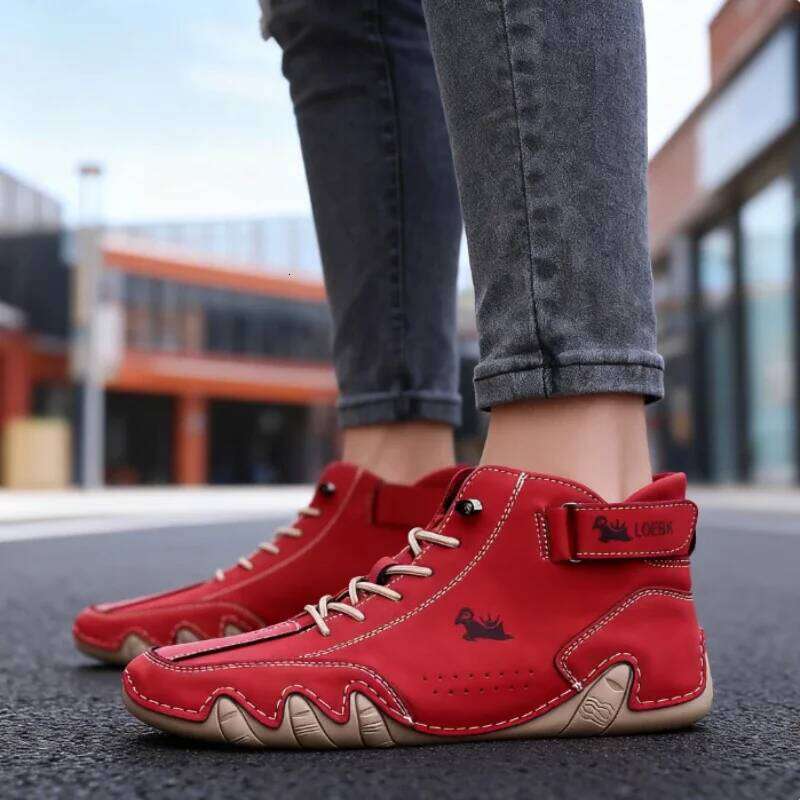 Spring High Top Women's Shoes Casual Comfortable Breathable Soft Soled Shoe High-quality Anti Slip Loafers Men's Flat Bare Boots