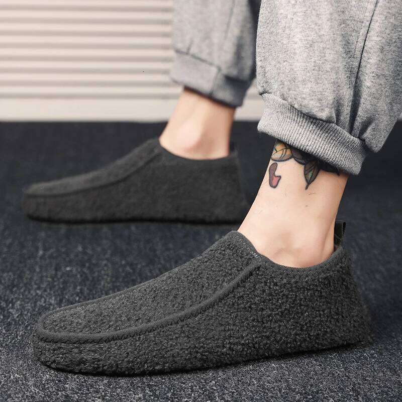 MAEDEF Warm Cotton Slippers Men Winter Soft Plush Thin Bottom Casual Male Loafers Light Men's Home Walking Shoes