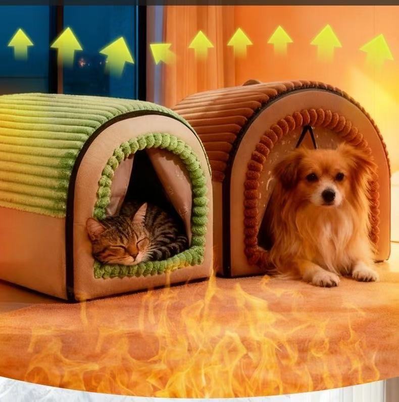 Cat litter winter warm closed cat house tent cat house security comfortable rebound winter removable and washable kennel