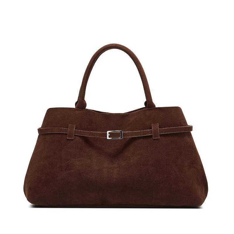 Buckle Decorative Design Solid Faux Suede Handbag Large Capacity Hasp Casual Tote Hot Sale Bags for Women Bolsas Femininas Z260224