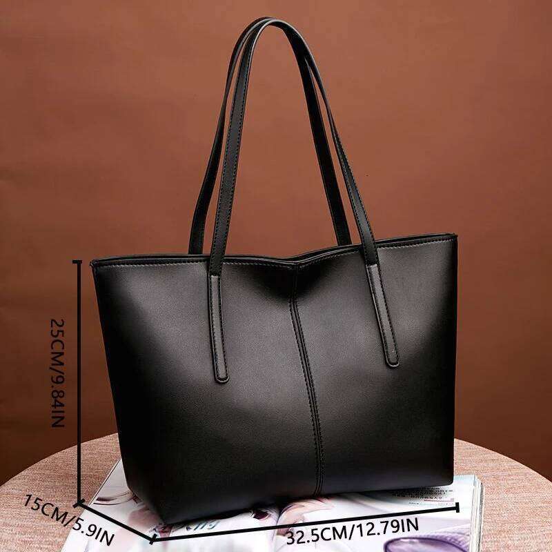 Large-Capacity Fashionable Solid-Color New Style Women's Versatile Minimalist Shoulder, Handheld & Tote Bag Z260224