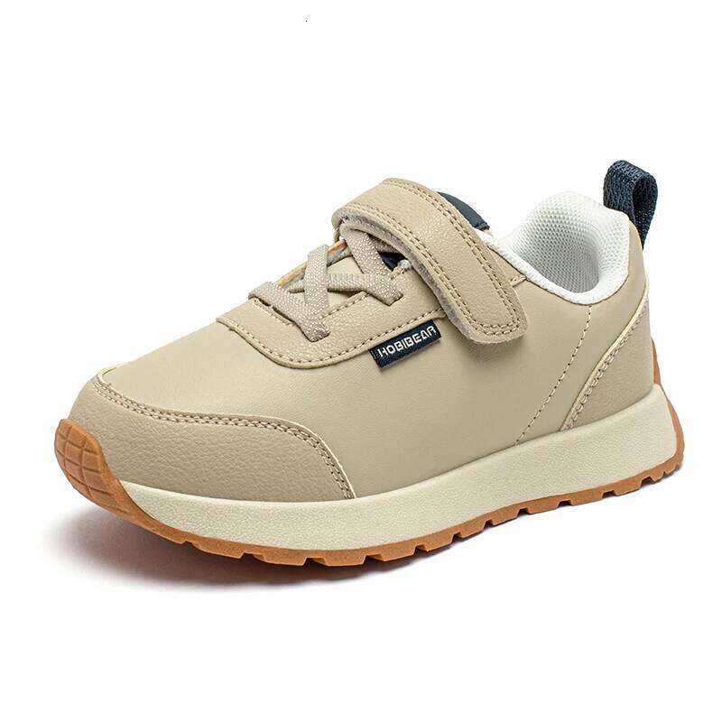 HOBIBEAR Kids Running Boys Girls Non Slip Casual Sneaker Hook Loop Artificial Leather Walking Shoes 26W0224