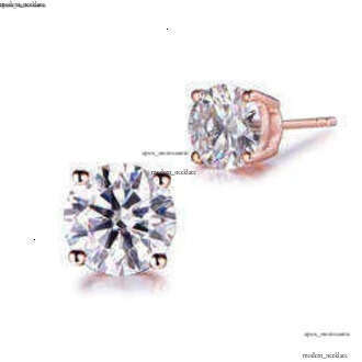 Wholesale Vvs Diamond Earring Factory Price 10k 14k 18k Solid Gold Round Brilliant Cut Moissanite Hoop Stud Earrings Men Women 94