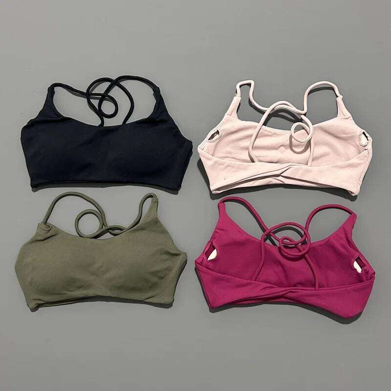 HISTELLO Twist Women Seamless Yoga Bra Removable Support Pads Fitness less Underwear Running Gym Underclothes 26Y0224