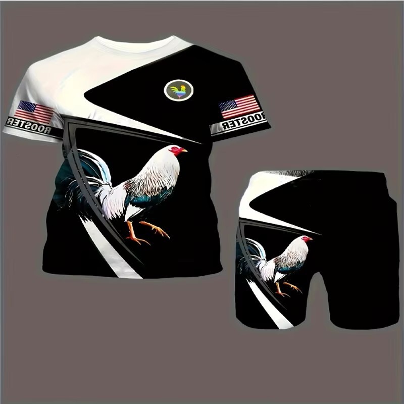 Luxury Brand Designer Clothes Men's Suit T-Shirt Men's Set Round Neck Short Sleeve Drawstring Shorts 2025 Hot Sale 3D Digital Print In Stock