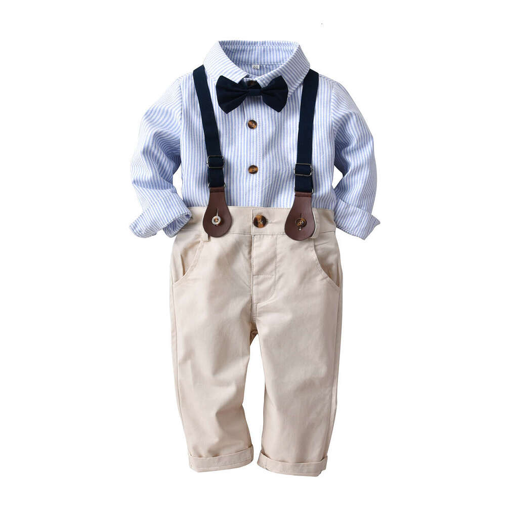 Baby boy infant toddler gentleman suit with bow tie, long-sleeved shirt long pants, European American style, suitable spring and autumn outings, avail