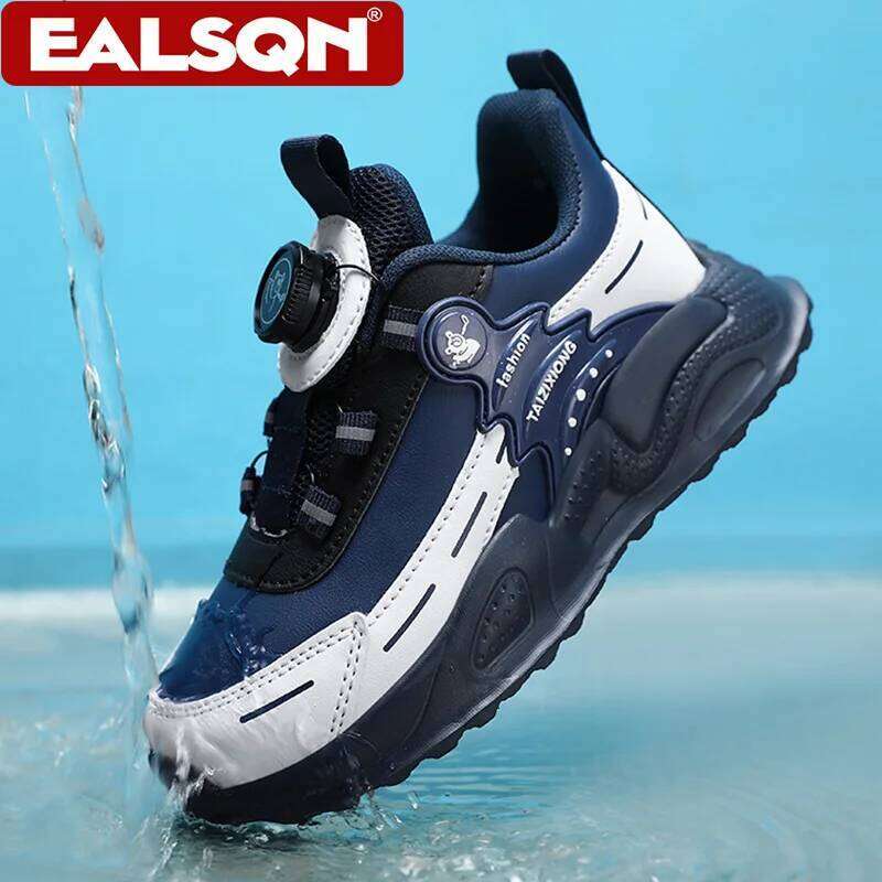 Fashion Children Boy Sneaker Non-slip School Casual Walking Leather Tennis Sport Shoes for Kids Girls 5 To 16 Years 26W0224