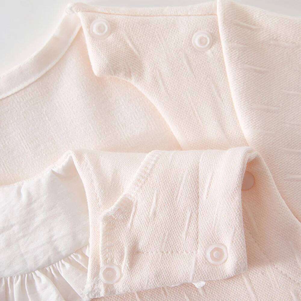 Boutique Girl Clothes Christmas Infant Romper Long Sleeve Ruffles Pink Flower Decoration Baby Jumpsuit 26H0224