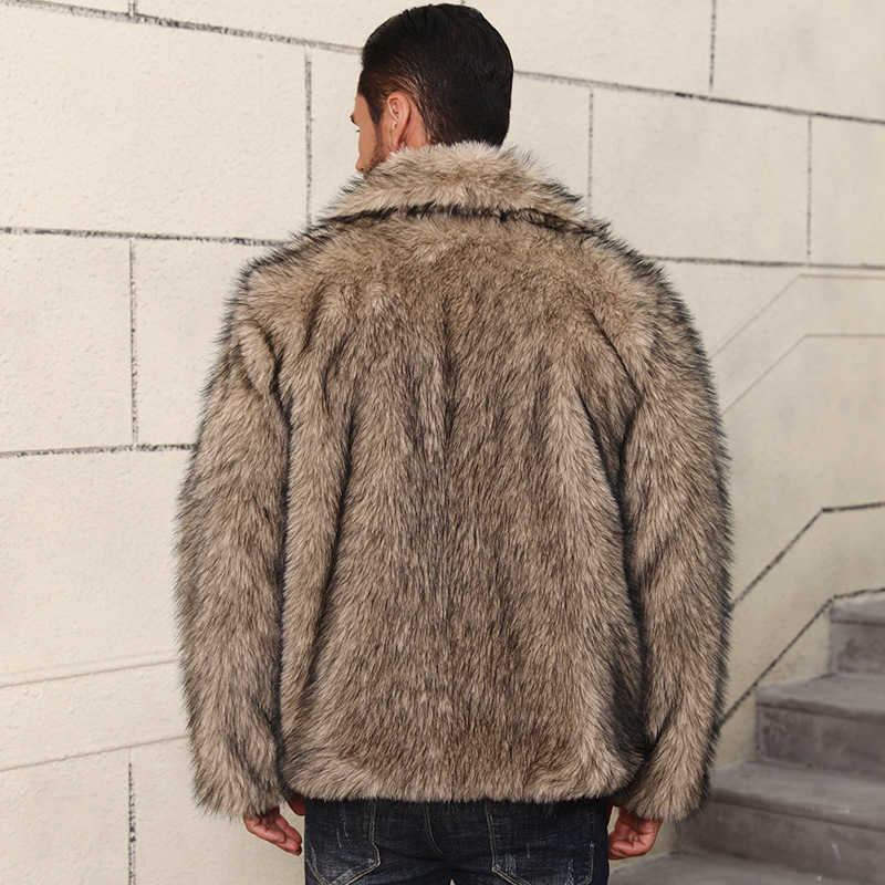 Men's Three-Color Faux Fur Short Jacket Autumn/Winter New Arrival: Collared Fashionable Casual Men's Premium Stylish Jacket
