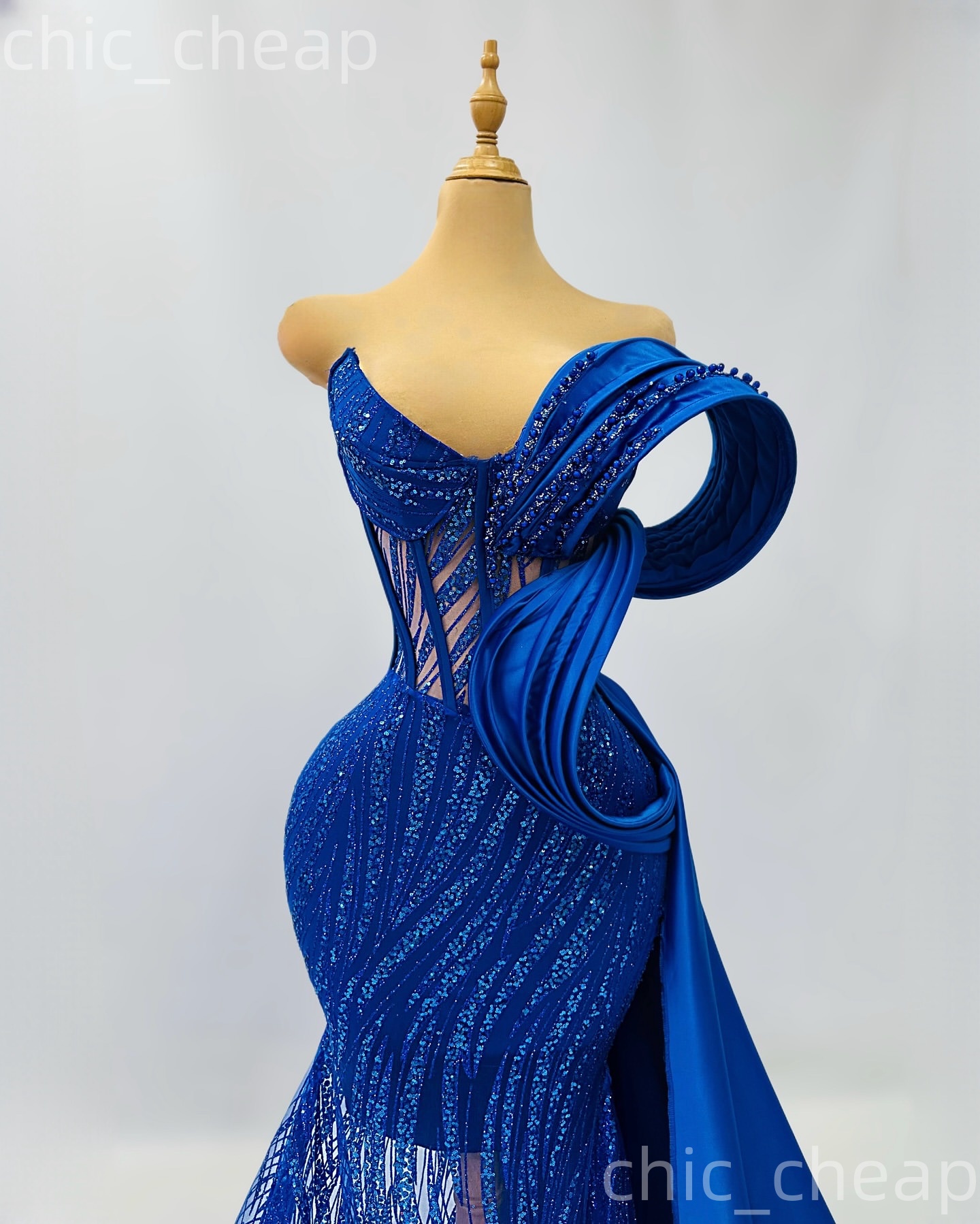Aso Ebi Royal Blue Mermaid Prom Dresses 2026 Beaded Sequined Sweetheart Evening Formal Party Second Birthday Engagement Gowns Dress For Special Occasi