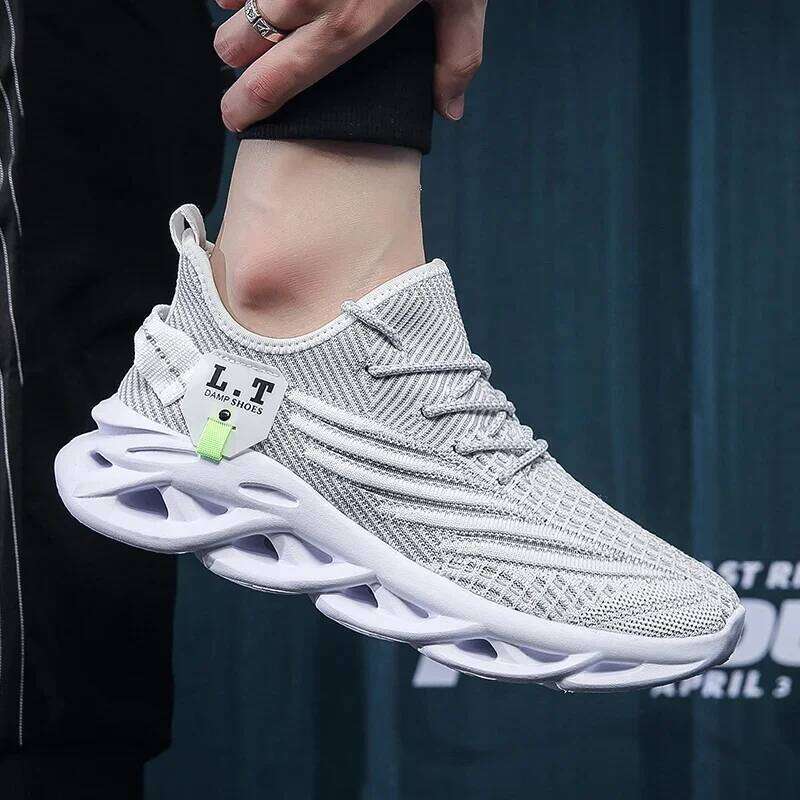 Tennis for Street Fashion Trend Versatile Mesh Knitting Breathable Luxury Design Casual Shoes Men's White Sneakers