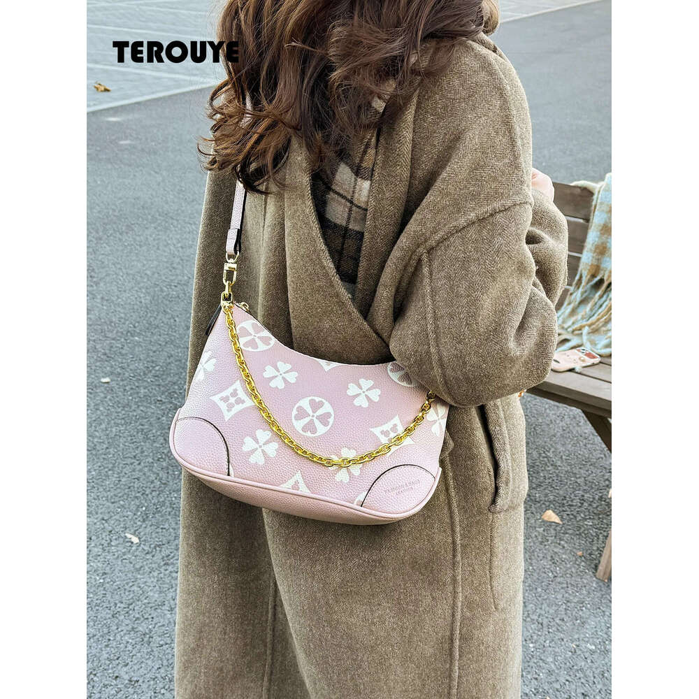 Free Shipping Bags Luxury Bags Retro Color-Blocking Classic Printed Korean-Style Trendy Women's Bag With Exquisite Patterns TEROUYE