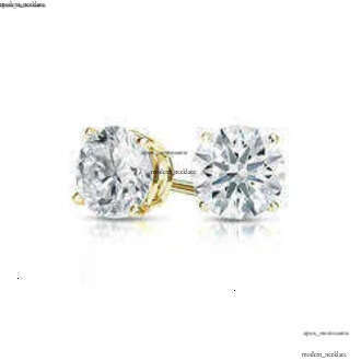 Wholesale Vvs Diamond Earring Factory Price 10k 14k 18k Solid Gold Round Brilliant Cut Moissanite Hoop Stud Earrings Men Women 94