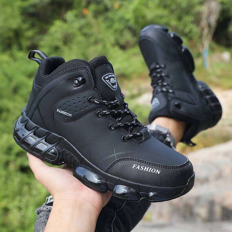 New Hiking Shoes High Quality Durable Leather Climbing Shoe Outdoors Camping Waterproof Fishing Hunting Walking Sneakers Men